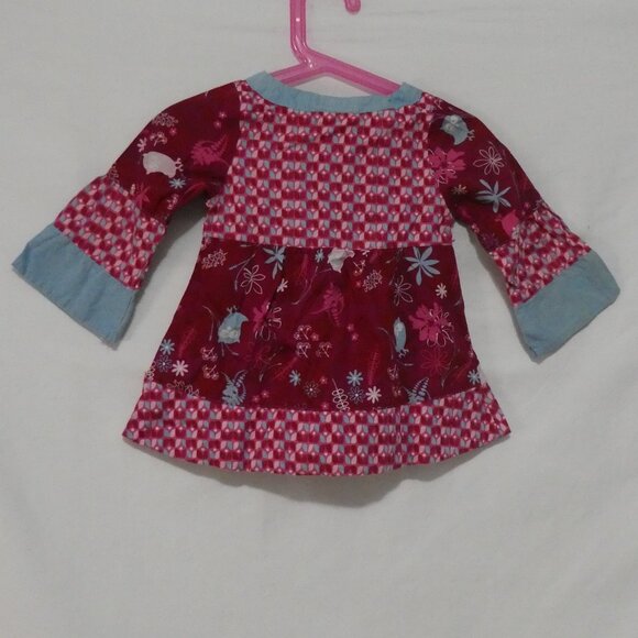 GAGOU TAGOU | 18-24 months | Long Sleeve Patchwork Baby Dress | Button-Up Front - Picture 2 of 15
